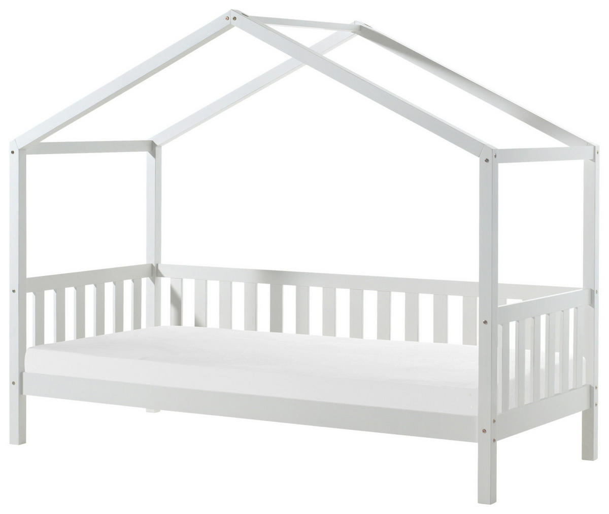 DĚTSKÁ POSTEL SE STŘÍŠKOU, 90/200 cm bílá - bílá, Moderní, dřevo (90/200cm) - MID.YOU