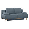 BOXSPRINGSOFA Carla  mit Stoffauswahl, Rücken echt Blau, Grau  - Blau/Grau, Design, Holz/Textil (203/97/107cm) - Dieter Knoll