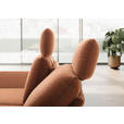 ECKSOFA  in Flachgewebe Cognac Rücken echt, Armteilverstellung, Relaxfunktion  155/234 cm  - Cognac/Schwarz, Design, Textil/Metall (155/234cm) - Dieter Knoll