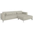 ECKSOFA  in Chenille Naturfarben Rückenkissen  300/190 cm  - Hellbraun/Schwarz, MODERN, Textil/Metall (300/190cm) - Carryhome