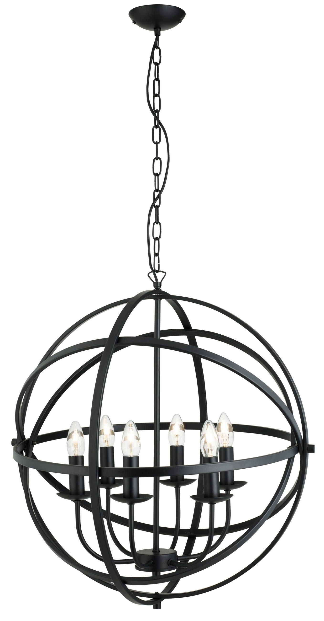 Searchlight Hängeleuchte Orbit Schwarz 120 cm
