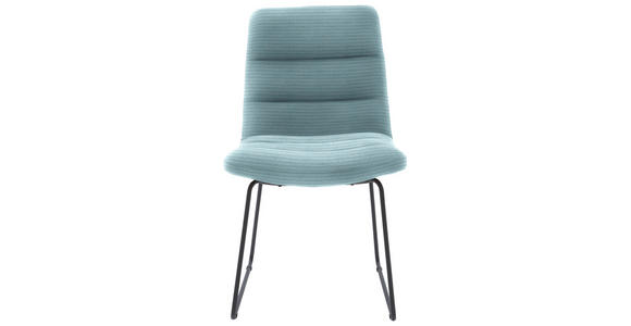 STUHL  in Cord Textil  - Schwarz/Hellblau, Design, Textil/Metall (52/88/66cm) - Dieter Knoll