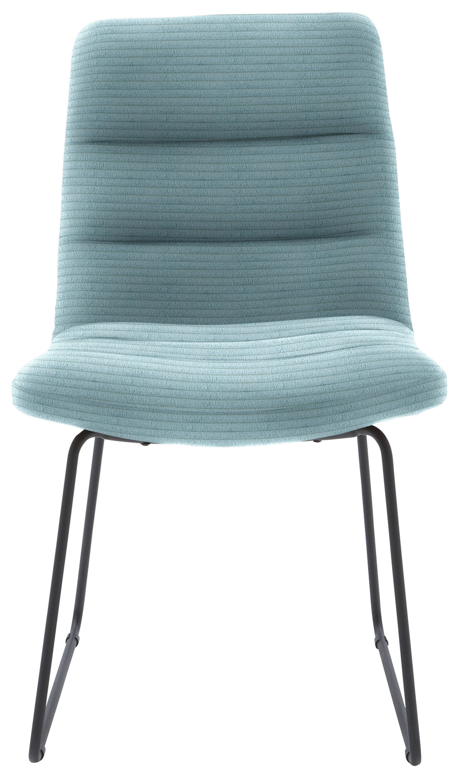 STUHL  in Cord Textil  - Schwarz/Hellblau, Design, Textil/Metall (52/88/66cm) - Dieter Knoll
