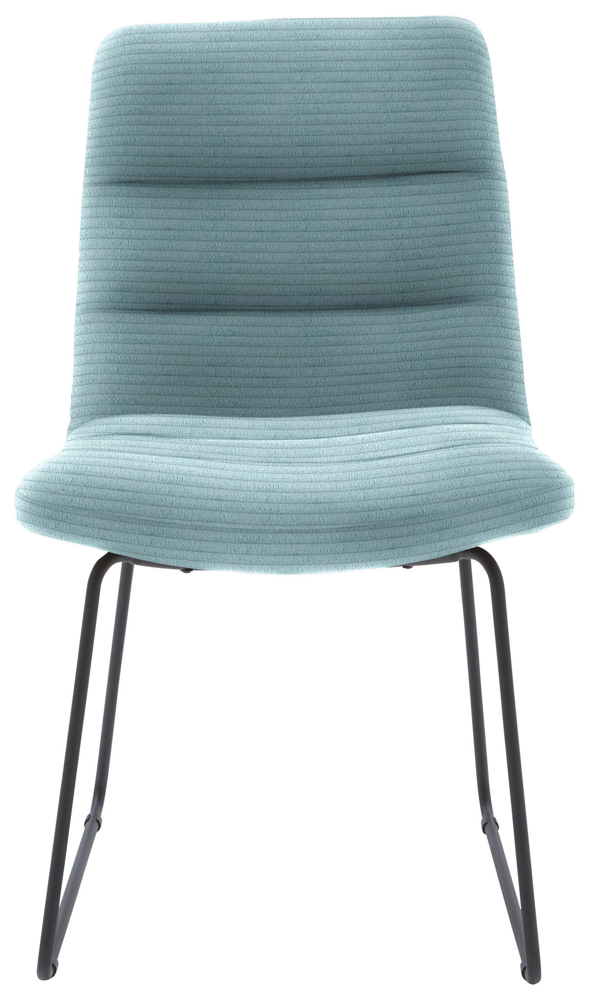 STUHL  in Cord Textil  - Schwarz/Hellblau, Design, Textil/Metall (52/88/66cm) - Dieter Knoll