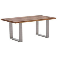 ESSTISCH in Holz, Metall 180/100/76 cm   - Edelstahlfarben/Eichefarben, Design, Holz/Metall (180/100/76cm) - Waldwelt