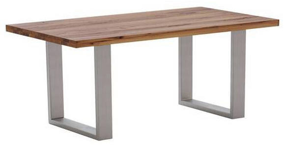 ESSTISCH Eiche rechteckig Eichefarben, Edelstahlfarben - Edelstahlfarben/Eichefarben, Design, Holz/Metall (180/100/76cm) - Waldwelt