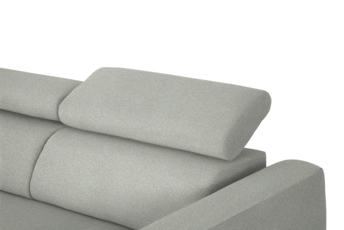ECKSOFA in Chenille Alabasterfarben  205/280 cm  - Alabasterfarben/Schwarz, Design, Textil/Metall (205/280cm) - Xora