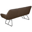 SITZBANK 201,5/87/67,5 cm Echtleder Braun, Schwarz  - Schwarz/Braun, Design, Leder/Metall (201,5/87/67,5cm) - Dieter Knoll