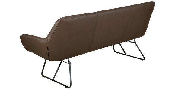 SITZBANK 201,5/87/67,5 cm Echtleder Braun, Schwarz  - Schwarz/Braun, Design, Leder/Metall (201,5/87/67,5cm) - Dieter Knoll