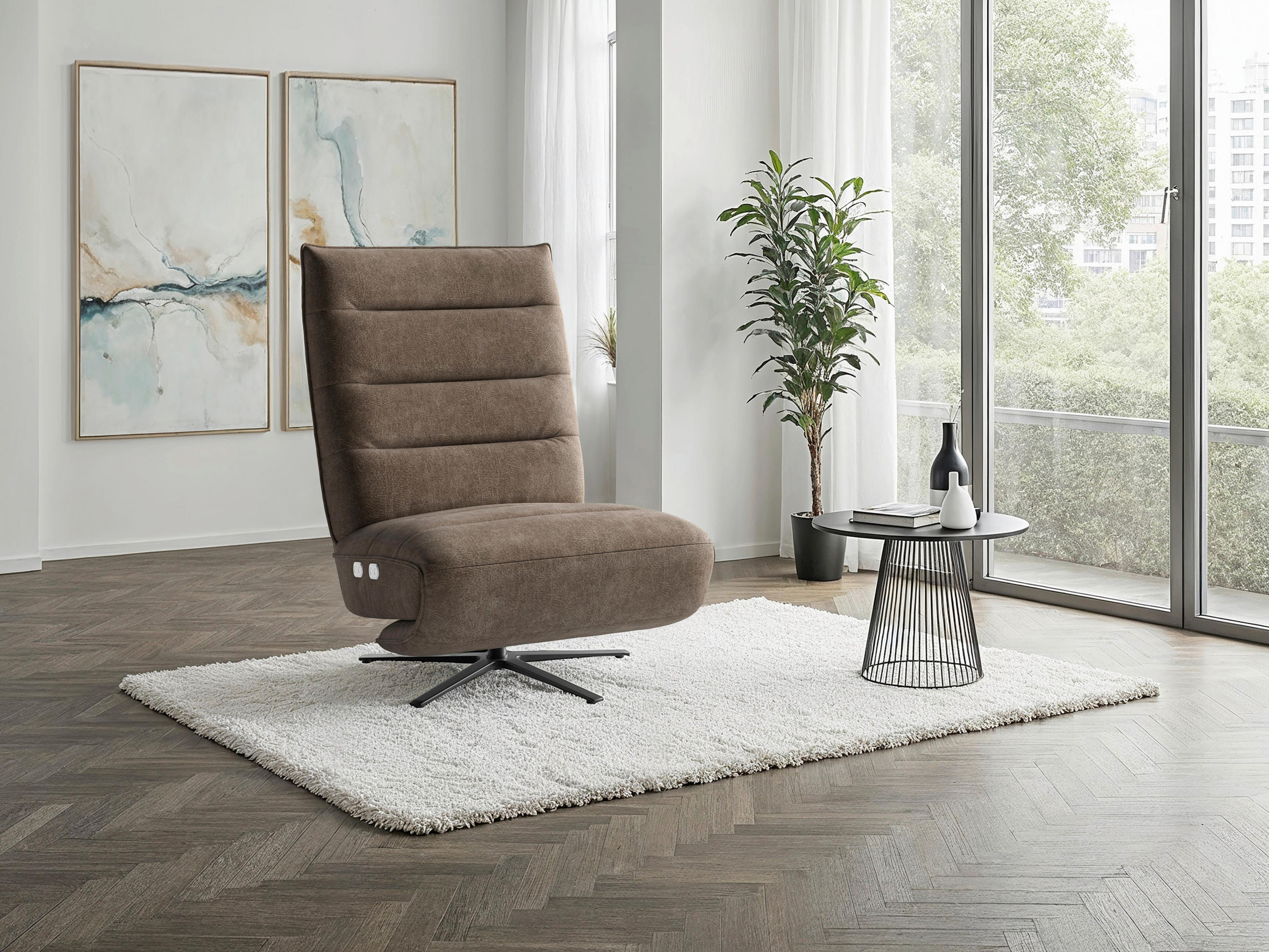RELAXAČNÍ KŘESLO, textil, hnědá - černá/hnědá, Basics, kov/textil (80/109/98cm) - Sit & More