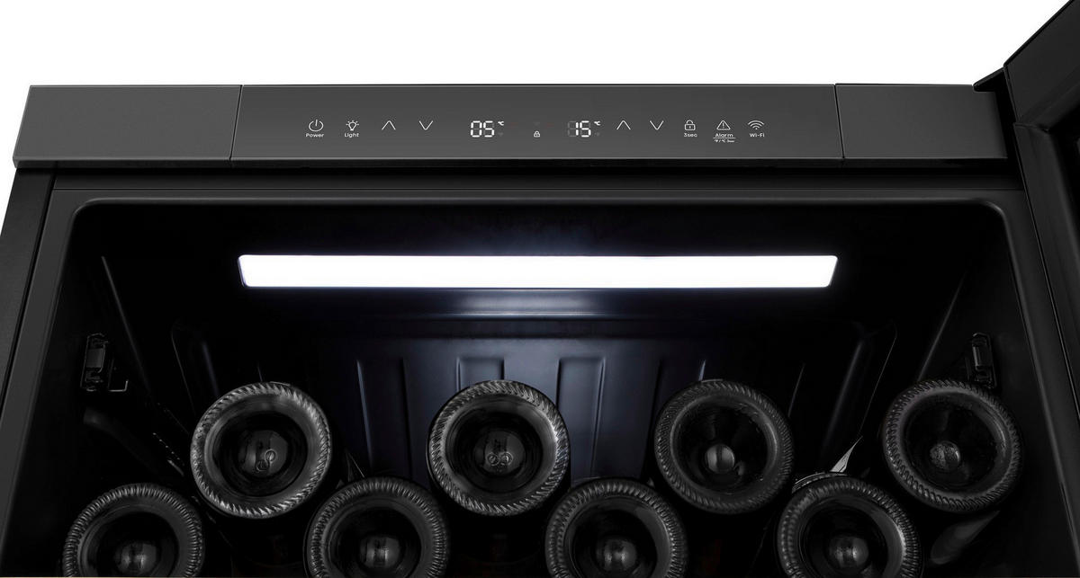 WEINKLIMASCHRANK RW3N122GSLF  - Schwarz, MODERN, Glas/Metall (59,5/81,9/57,5cm) - Hisense