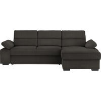 ECKSOFA in Webstoff Dunkelbraun  258/166 cm  - Dunkelbraun, KONVENTIONELL, Kunststoff/Textil (258/166cm) - Cantus