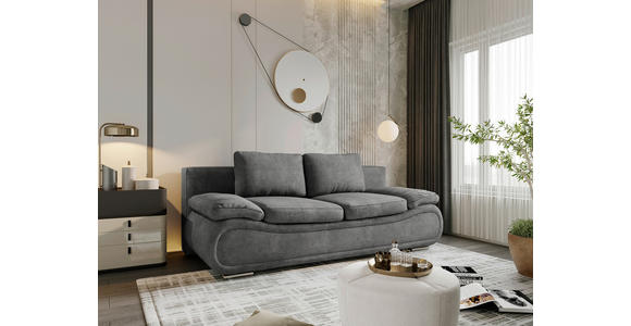 SCHLAFSOFA Jacquard Dunkelgrau  - Chromfarben/Dunkelgrau, Design, Textil (200/78/90cm) - Venda