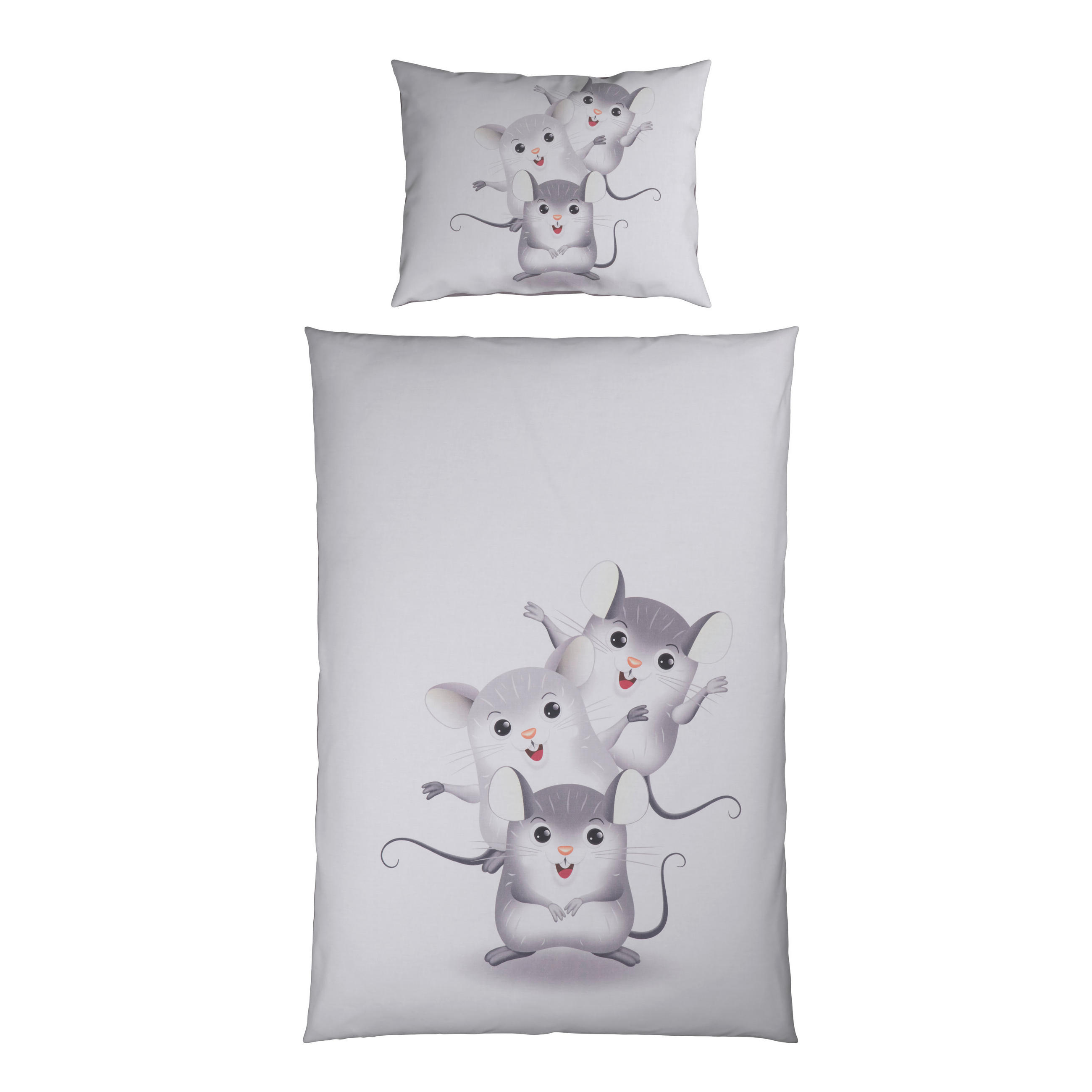 BABYBETTWÄSCHE Perkal 100/135 cm  - Grauweiß, Trend, Textil (100/135cm) - Avelia