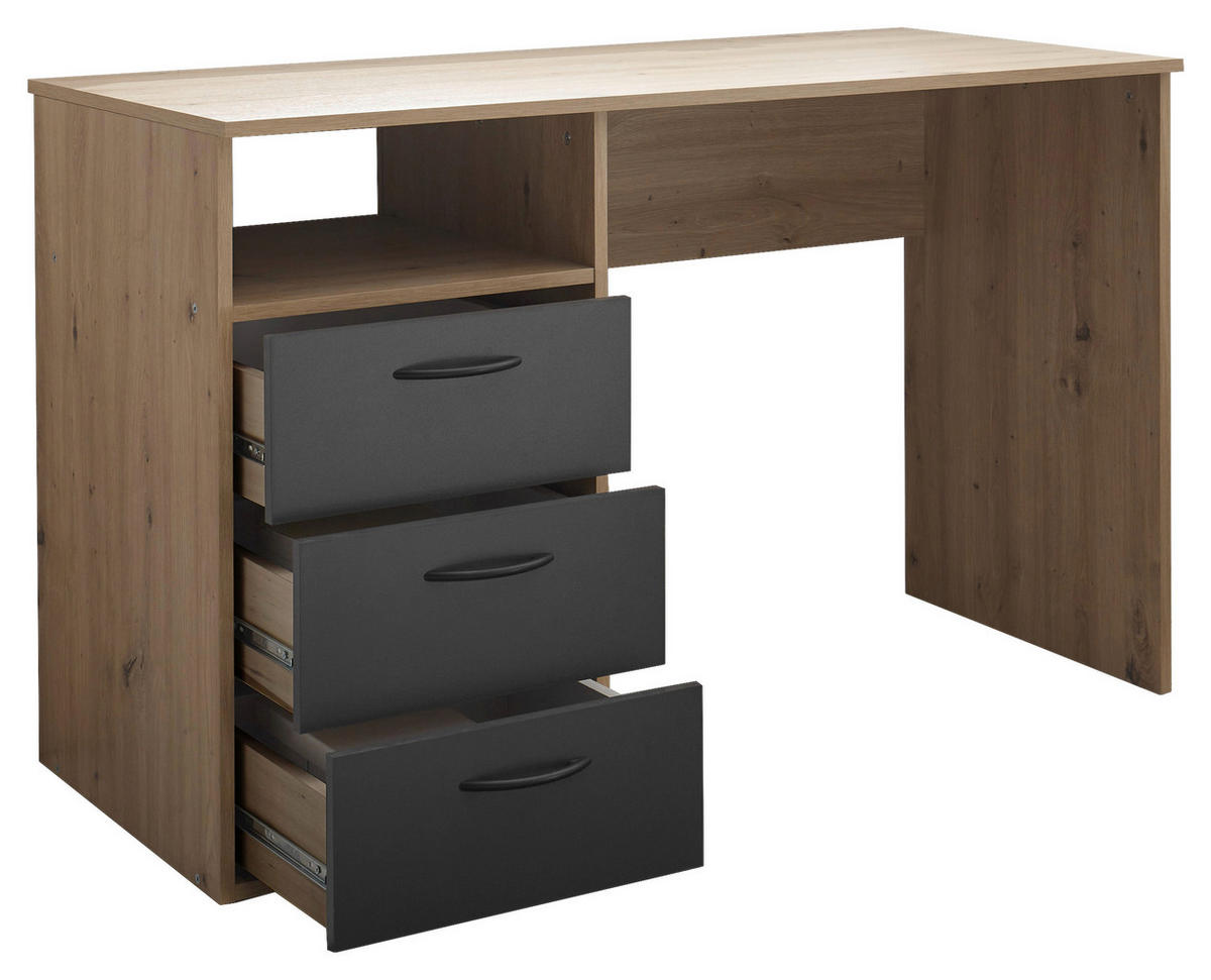 SCHREIBTISCH 120/54/75 cm  in Graphitfarben, Eiche Artisan  - Schwarz/Graphitfarben, KONVENTIONELL, Holzwerkstoff/Kunststoff (120/54/75cm) - Boxxx