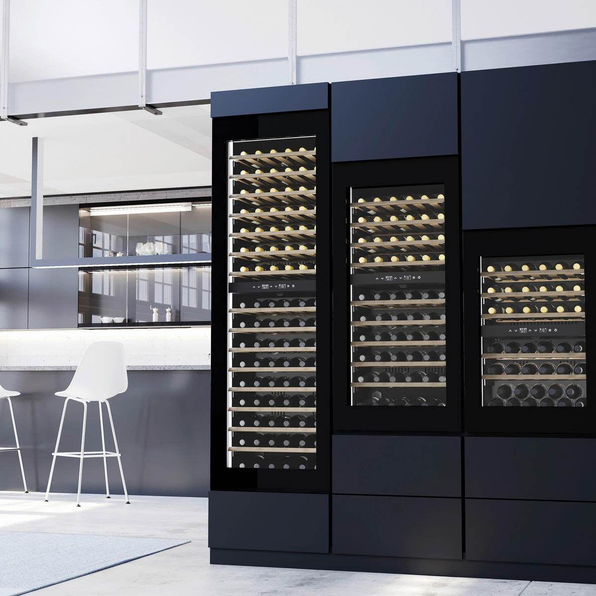 WEINKÜHLSCHRANK WineExcellence WE 60  - Schwarz, Basics, Glas (59,5/123,8/55,9cm) - CASO Design