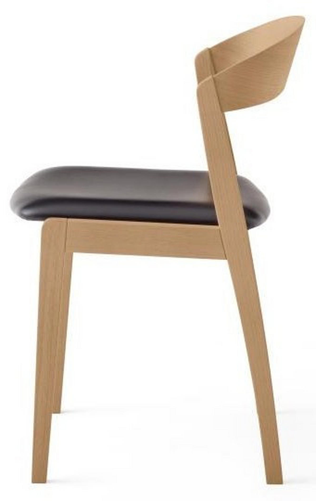 STOL äkta läder  - svart/ekfärgad, Lifestyle, läder/trä (50/77/51cm) - Skovby