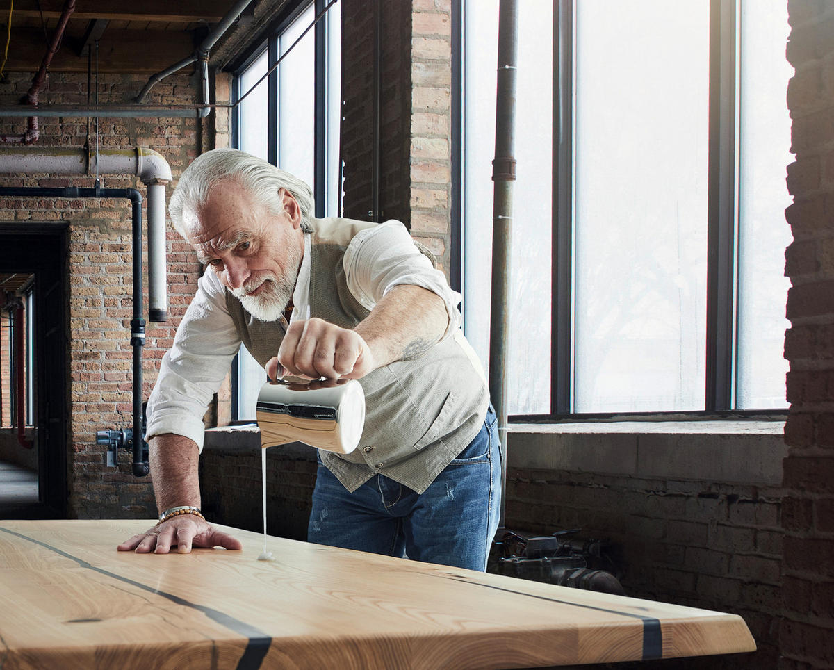 ESSTISCH in Holz, Metall 200/100/75 cm  - Eschefarben/Schwarz, LIFESTYLE, Holz/Metall (200/100/75cm) - Linea Natura