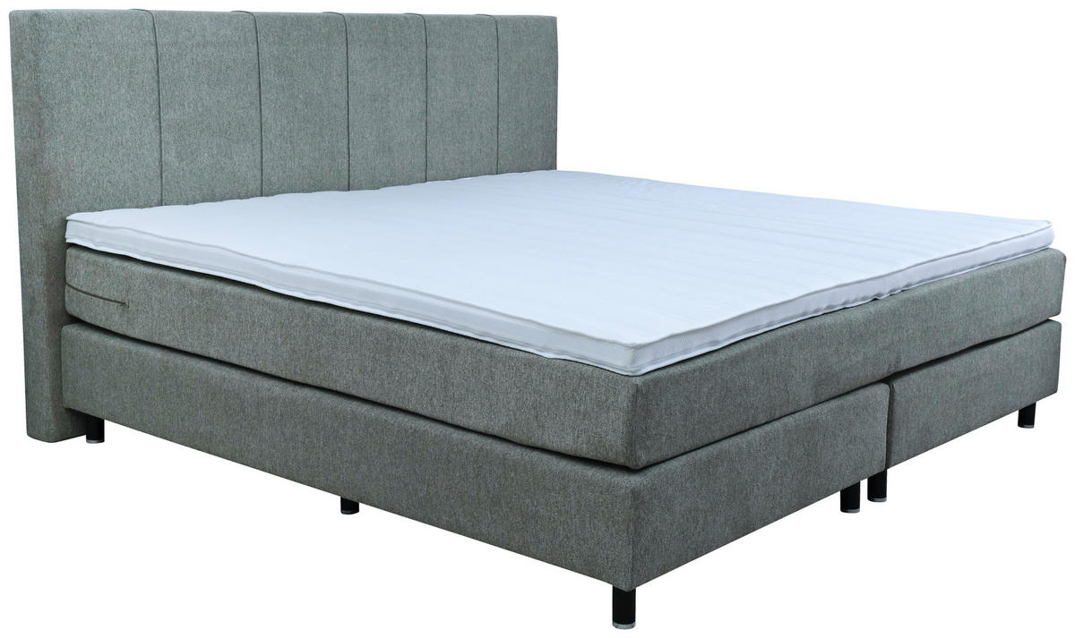BOXSPRINGBETT 240/200 cm  in Taupe  - Taupe/Schwarz, Lifestyle, Holz/Textil (240/200cm) - home24