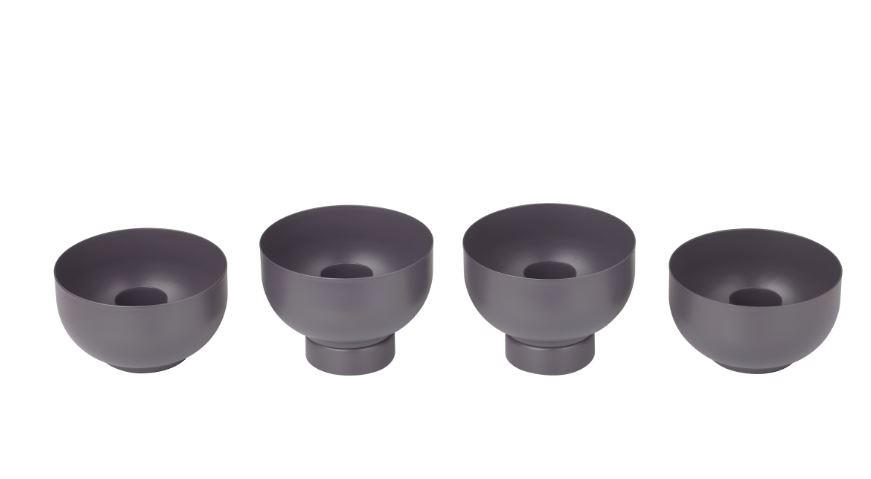 KERZENHALTER-SET - Anthrazit, KONVENTIONELL, Metall (8/4,5cm) - Blomus
