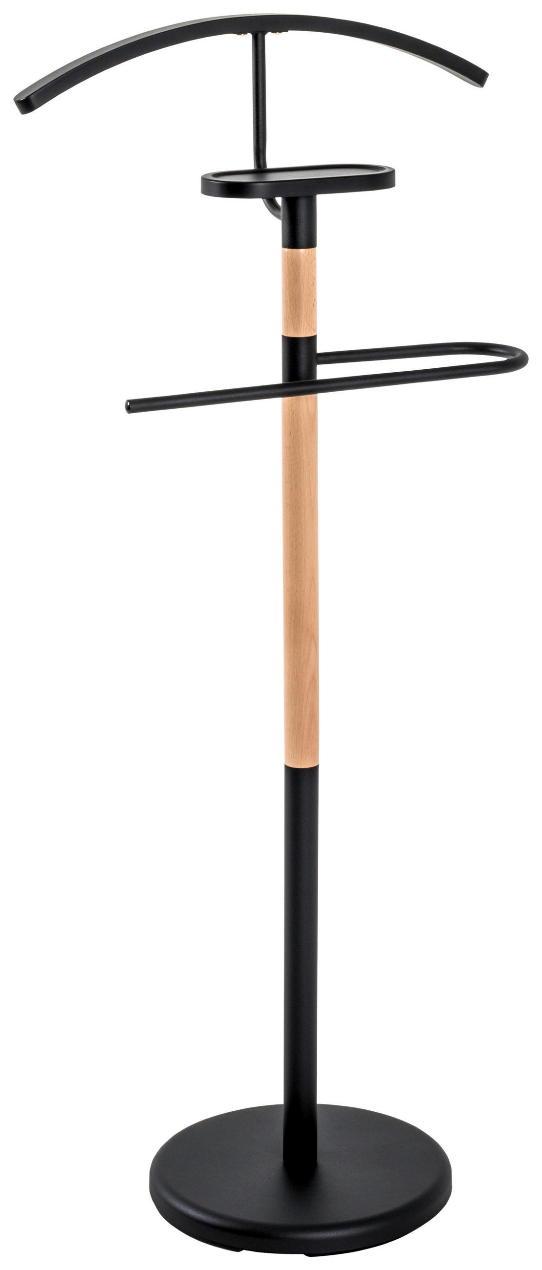 HERRENDIENER Schwarz, Buchefarben  - Buchefarben/Schwarz, Basics, Holz/Metall (47/112/29cm)