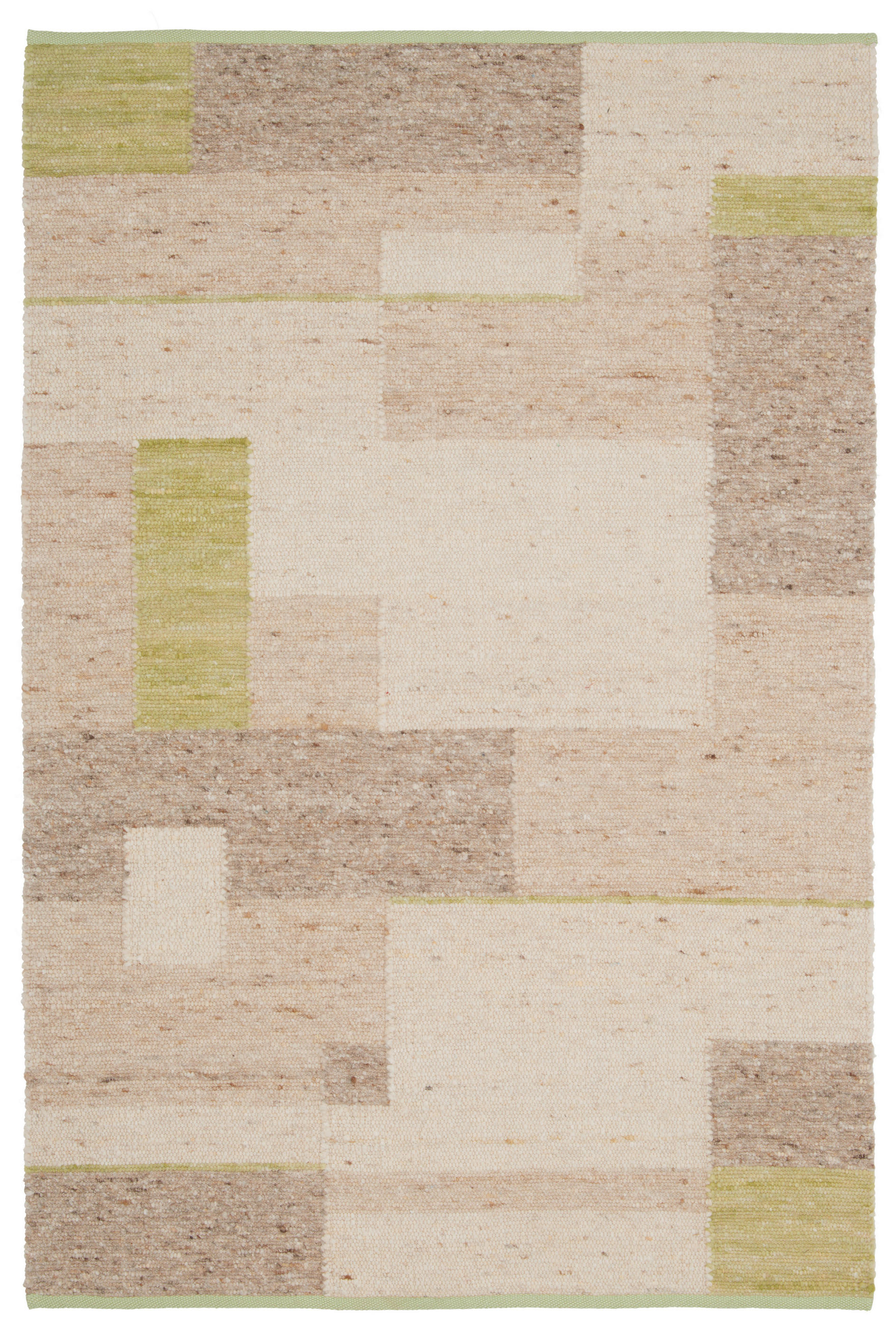 HANDWEBTEPPICH 130/190 cm Freising  - Beige/Grün, Konventionell, Naturmaterialien (130/190cm) - Linea Natura