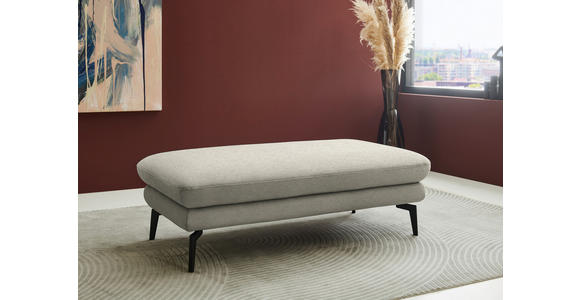 ECKSOFA  in Chenille, Flachgewebe Greige  284/180 cm  - Greige/Schwarz, Design, Textil/Metall (284/180cm) - Dieter Knoll