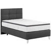 BOXSPRINGBETT 120/200 cm,  in Schwarz, Matratze, Topper, H3 = fest  - Chromfarben/Schwarz, KONVENTIONELL, Leder/Textil (120/200cm) - Novel