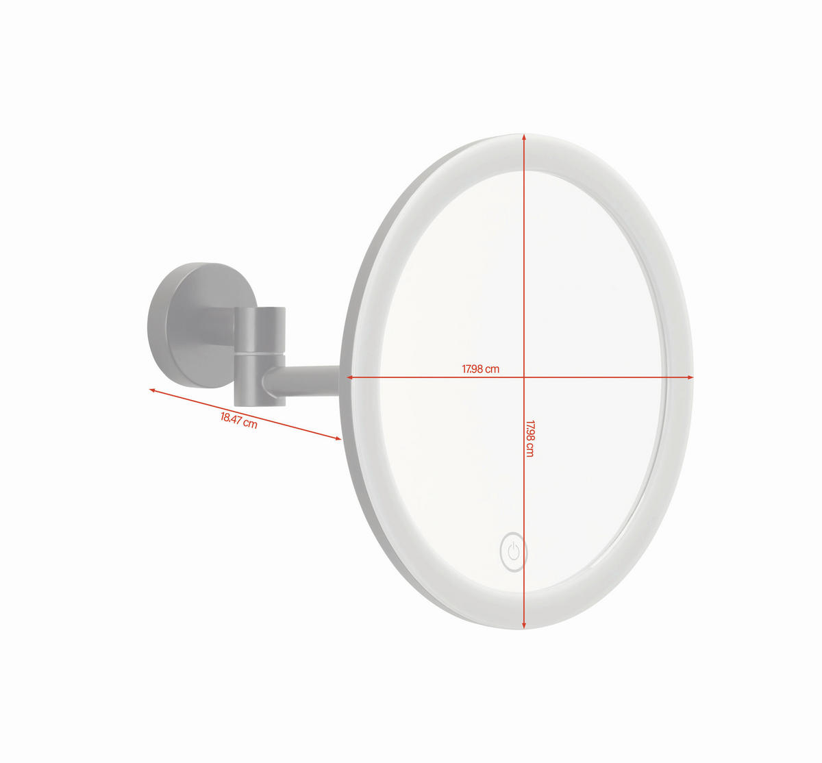 SCHMINKSPIEGEL  - Schwarz, Basics, Metall (18/18/18,5cm) - Tesa
