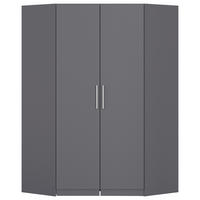 DREHTÜRENSCHRANK 117/197/54 cm,  in Grau, 2-türig  - Alufarben/Grau, KONVENTIONELL, Holzwerkstoff/Kunststoff (117/197/54cm) - home24