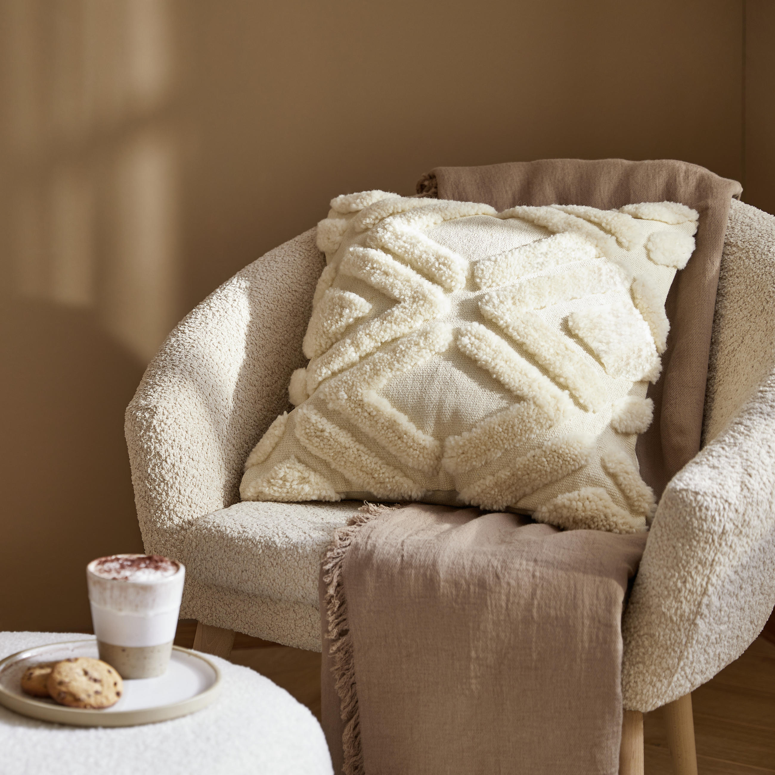 ZIERKISSEN 45/45 cm - Naturfarben, Design, Textil (45/45cm) - Esposa