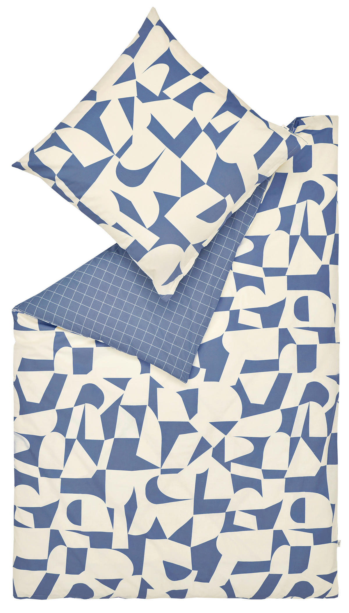 WENDEBETTWÄSCHE E-Cosmo Renforcé 155/220 cm  - Blau/Creme, Basics, Textil (155/220cm) - Esprit