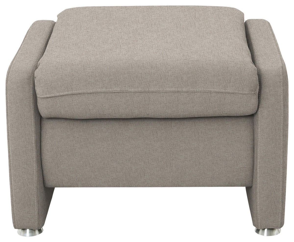 HOCKER in Textil Beige  - Beige/Alufarben, KONVENTIONELL, Textil/Metall (67/44/58cm) - Beldomo Comfort