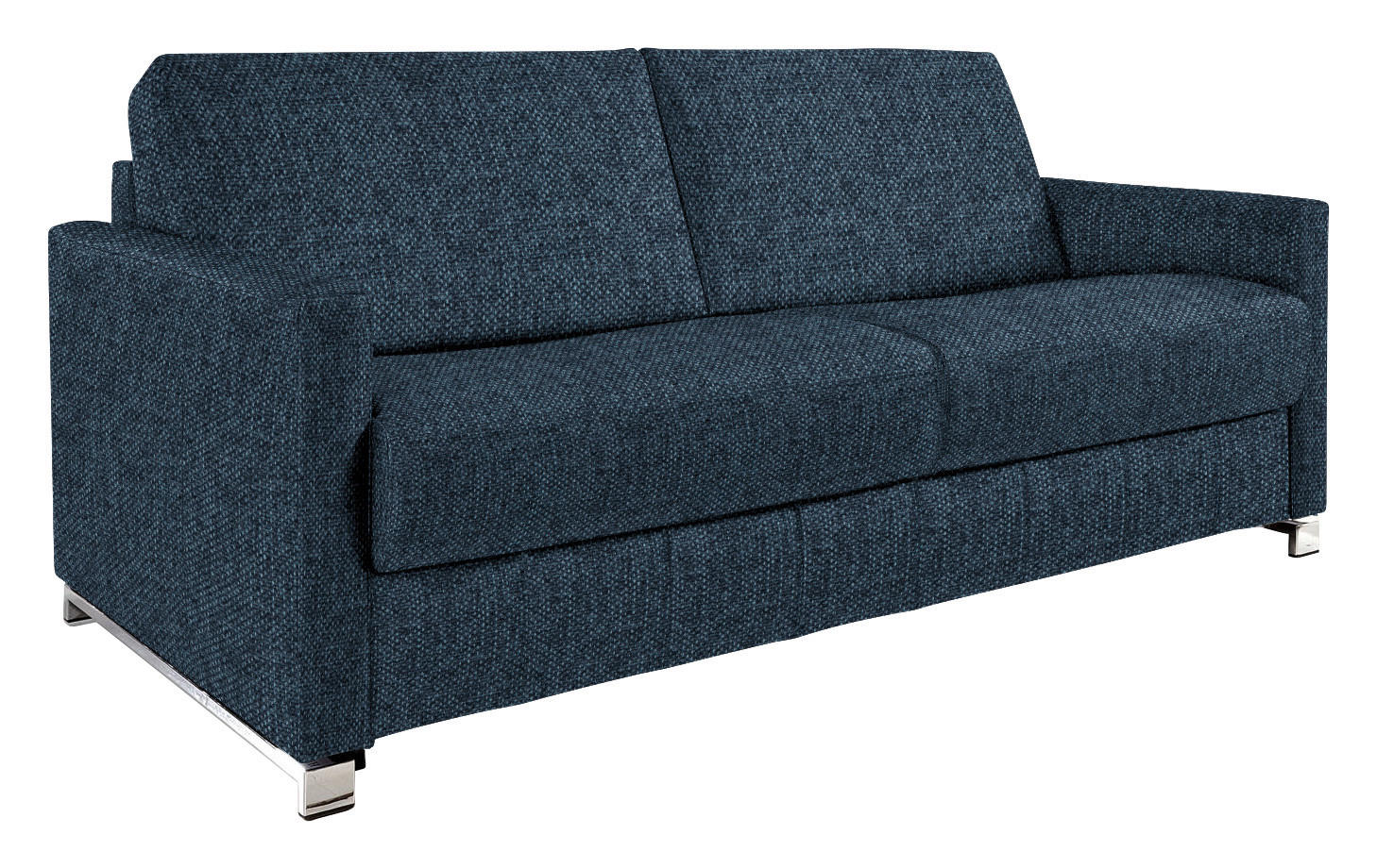 SCHLAFSOFA in Textil Dunkelblau  - Chromfarben/Dunkelblau, Design, Textil/Metall (185/84/100cm) - Bali