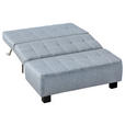 SCHLAFSOFA Hellblau  - Schwarz/Hellblau, Design, Textil/Metall (125/92/102cm) - Novel