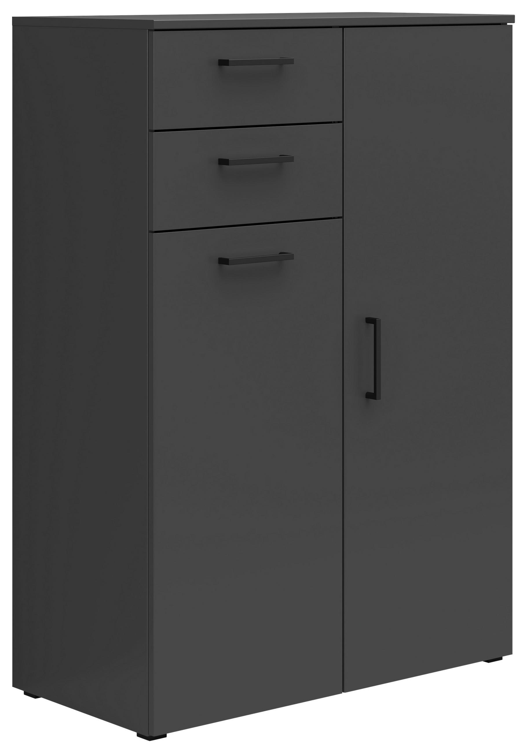 KOMODA, grafitová, 80/115/40 cm - čierna/grafitová, Modern, kompozitné drevo/plast (80/115/40cm) - Carryhome