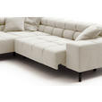ECKSOFA inkl. Sitzvorzug Creme Cord  - Creme/Schwarz, Design, Textil/Metall (216/321cm) - Hom`in