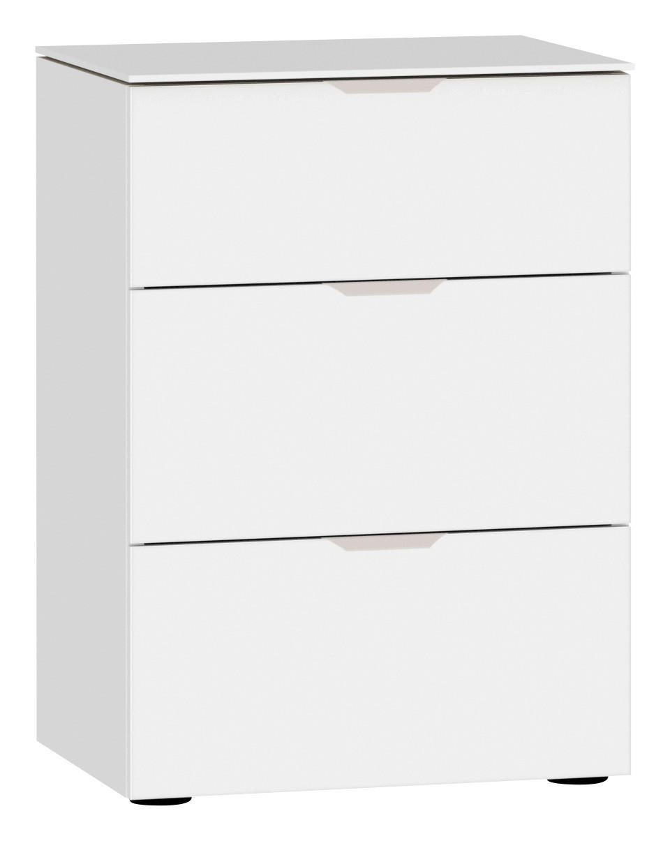 NACHTSCHRANK 45/65/43 cm  - Edelstahlfarben/Schwarz, Design, Glas/Holzwerkstoff (45/65/43cm) - Jutzler