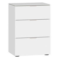 NACHTSCHRANK 45/65/43 cm  - Edelstahlfarben/Schwarz, Design, Glas/Holzwerkstoff (45/65/43cm) - Jutzler