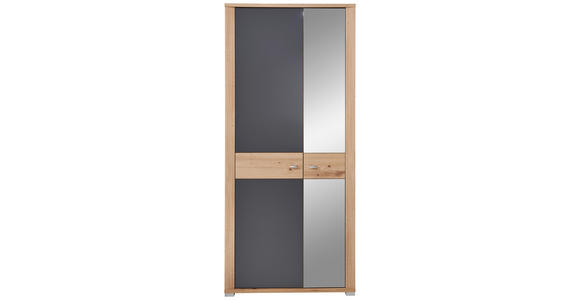 GARDEROBE 3-teilig  in 223/199/38 cm  - Graphitfarben/Eiche Artisan, Design, Holzwerkstoff/Textil (223/199/38cm) - Xora