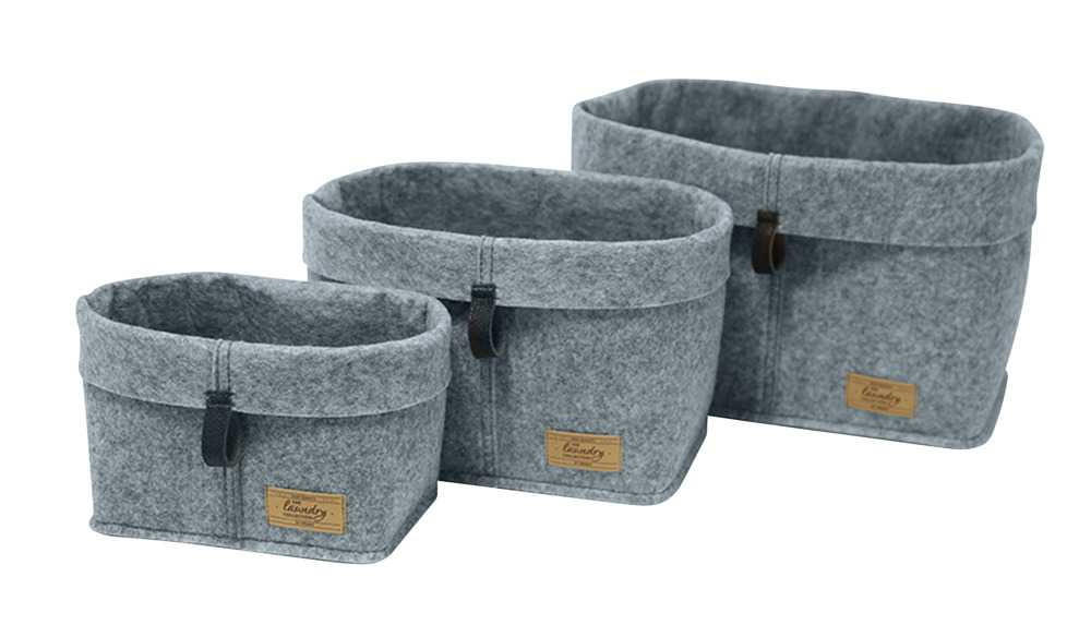 AUFBEWAHRUNGSKÖRBCHEN  - Dunkelbraun/Grau, KONVENTIONELL, Textil (19/10/14cm) - Wenko