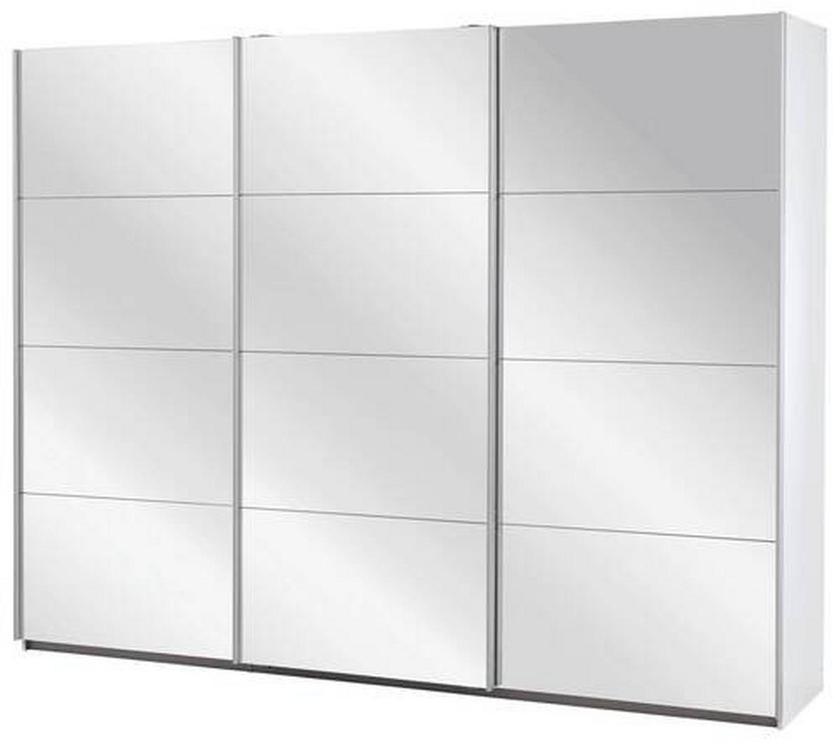 ŠATNÍ SKŘÍŇ SE ZRCADLEM, bílá, 271/210/62 cm - bílá/barvy hliníku, Konvenční, kov/kompozitní dřevo (271/210/62cm) - MID.YOU