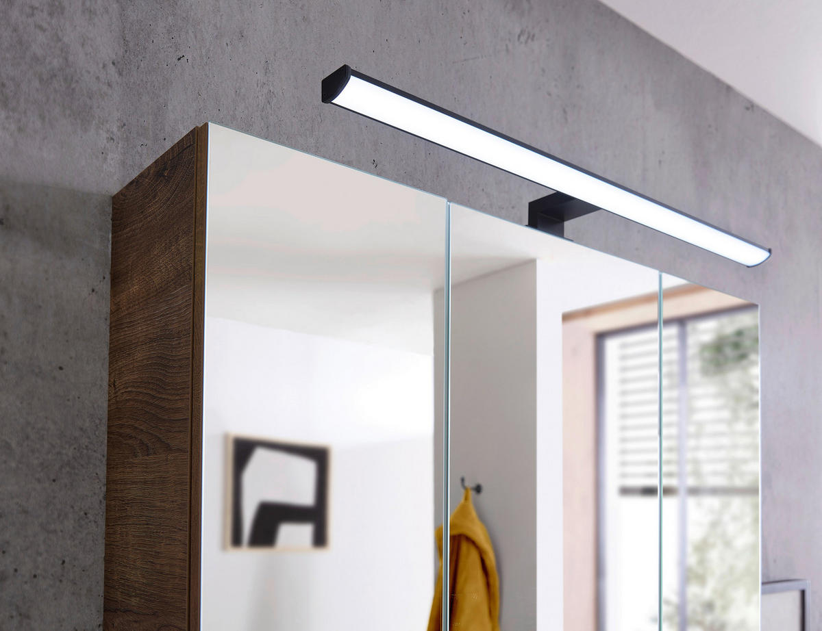 SPEGELSKÅP  - kromfärg/ekfärgad, Design, trämaterial/glas (75/70/20cm) - Xora