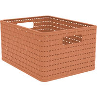 AUFBEWAHRUNGSBOX     - Koralle, Basics, Kunststoff (27,8/19,1/36,8cm) - Rotho