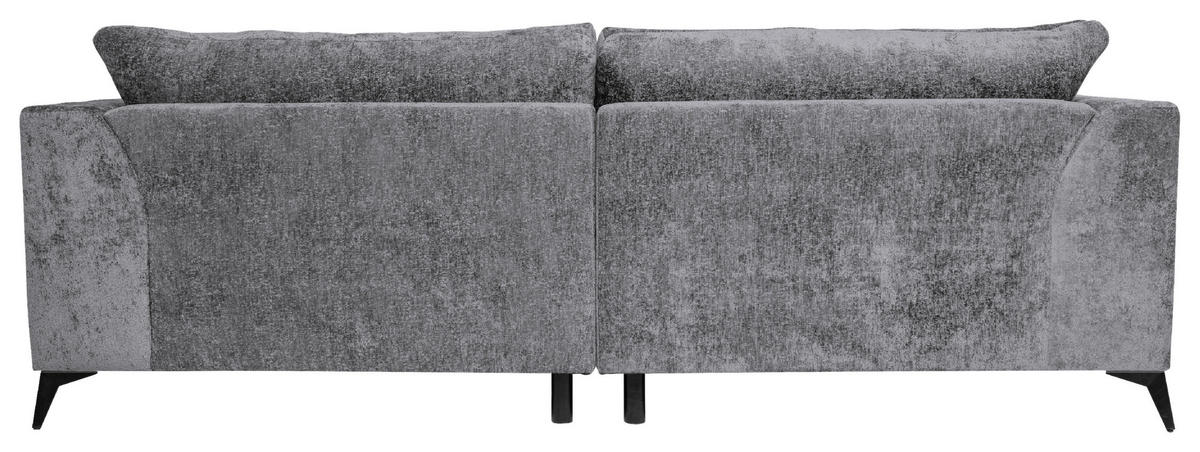 BIGSOFA Chenille Dunkelgrau  - Dunkelgrau/Schwarz, Design, Textil/Metall (250/90/120cm) - home24