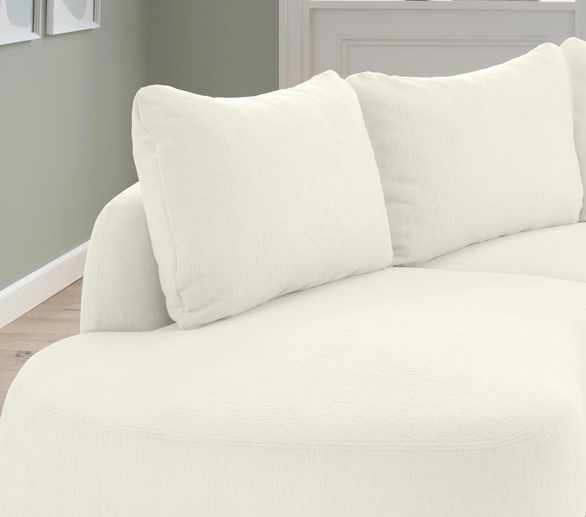 ECKSOFA in Mikrofaser Weiss  - Weiss/Schwarz, Modern, Kunststoff/Textil (139/250cm) - Livetastic