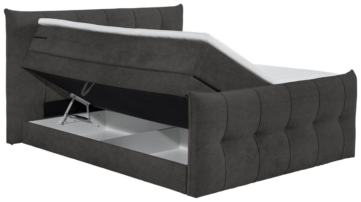 BOXSPRINGBETT 180/200 cm  in Schwarz, Graphitfarben  - Schwarz/Graphitfarben, Basics, Holzwerkstoff/Kunststoff (180/200cm) - Esposa
