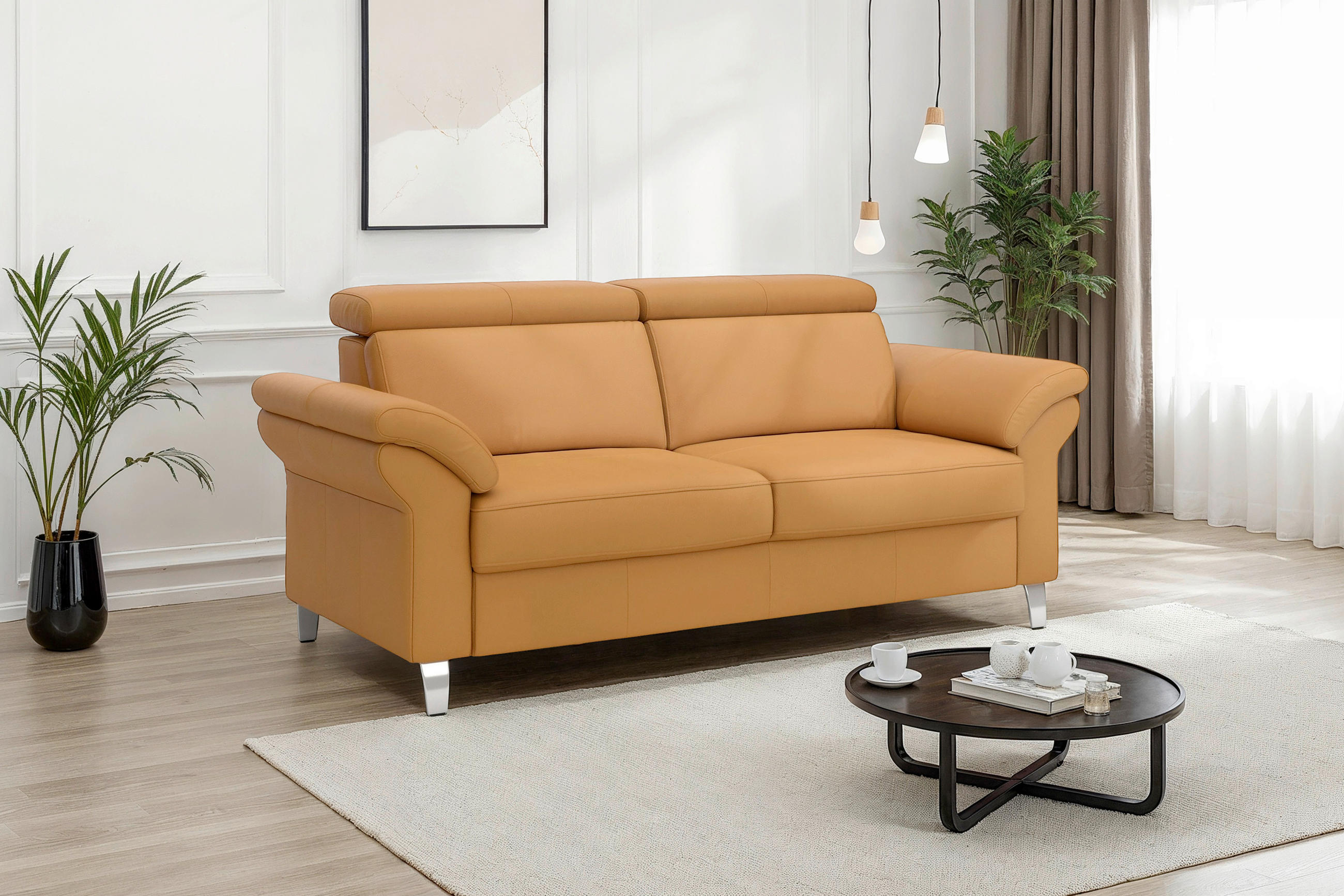 Sit & More 2-Sitzer-Sofa Arngast E Currygelb 156x84x93 cm