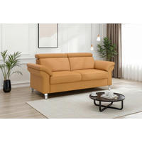2-SITZER-SOFA ARNGAST E Currygelb Echtleder  - Chromfarben/Currygelb, Basics, Leder/Textil (156/84/93cm) - Sit & More