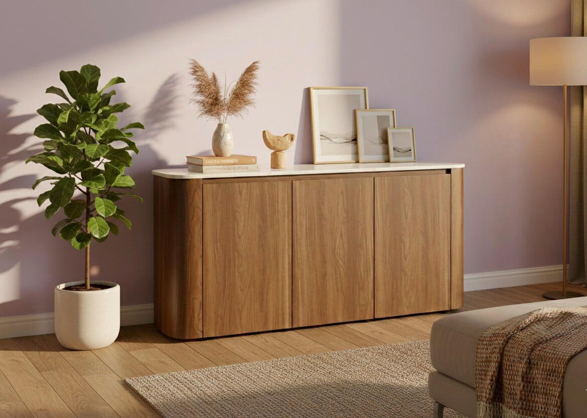 SIDEBOARD  150/74,1/39 cm  - Walnussfarben/Schwarz, KONVENTIONELL, Holzwerkstoff/Kunststoff (150/74,1/39cm) - MID.YOU